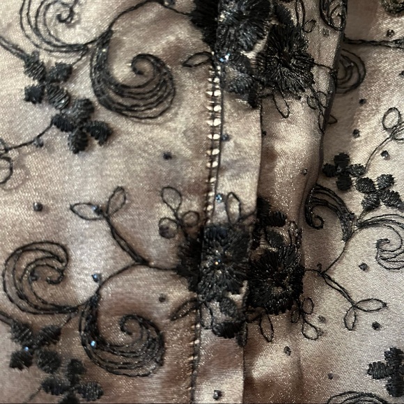 Jessica McClintock Strapless Dress - Black and Champagne - Size 6 - Picture 7 of 9